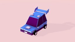 Cartoon Low Poly Race Car