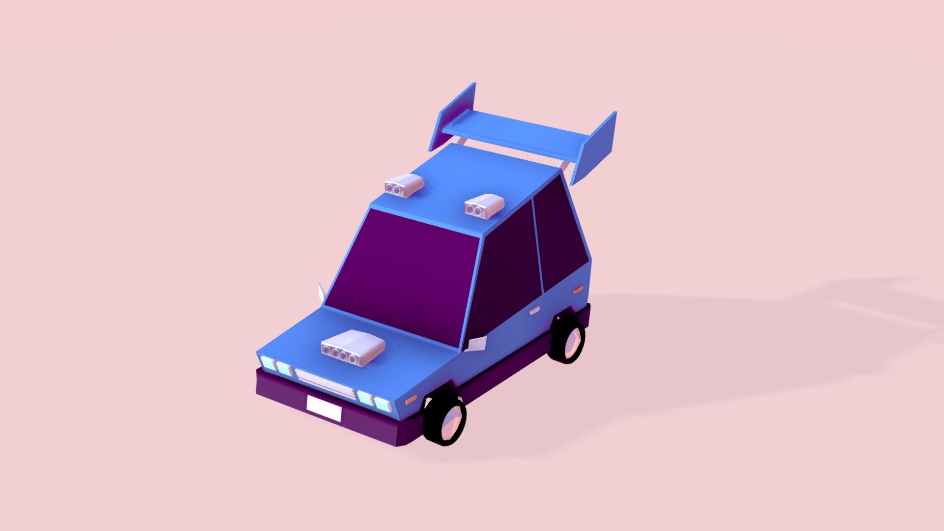 Cartoon Low Poly Race Car 3d model