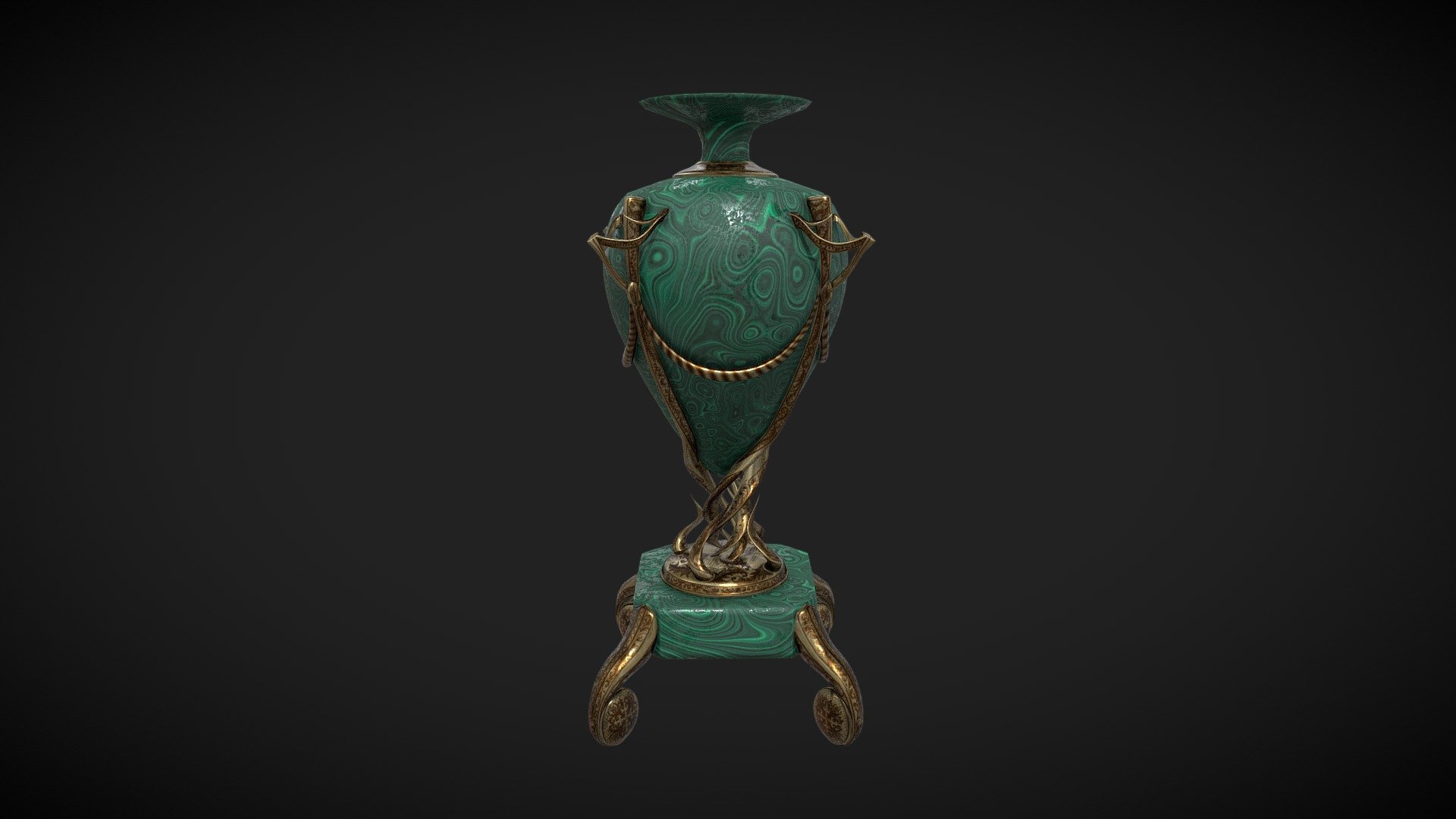 Antique Malachite Vase 3d model