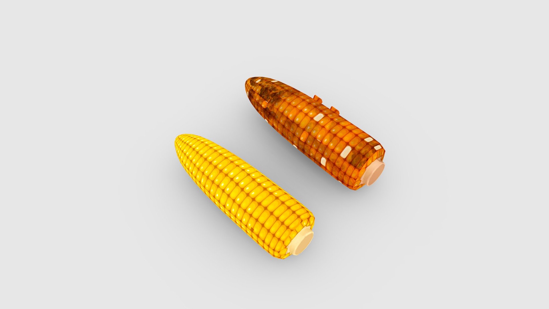 Cartoon corn on the cob 3d model