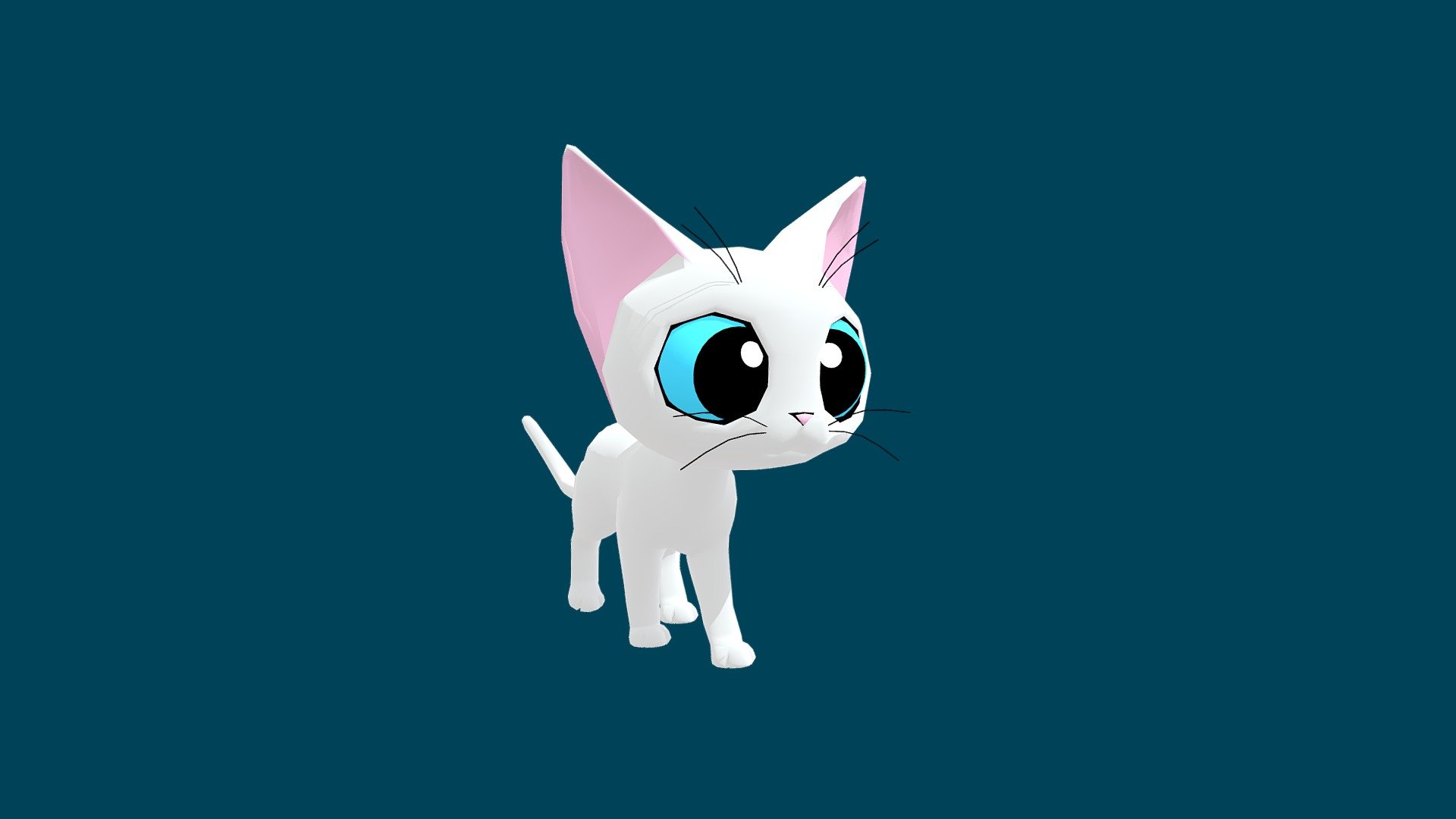 Cartoon Kitten Walking 3d model