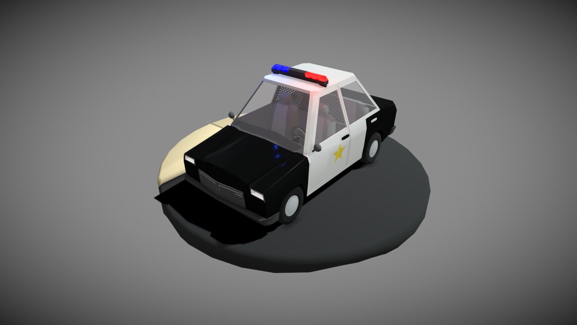 cartoon style police car 3d model