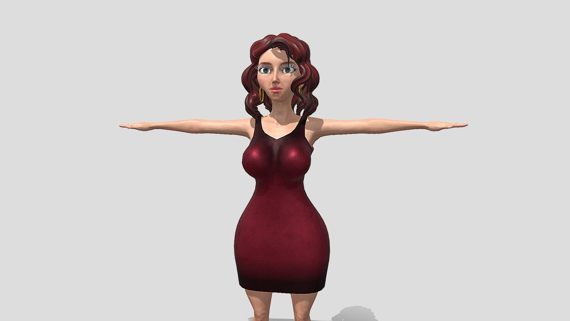 Pretty Woman cartoon character 3d model