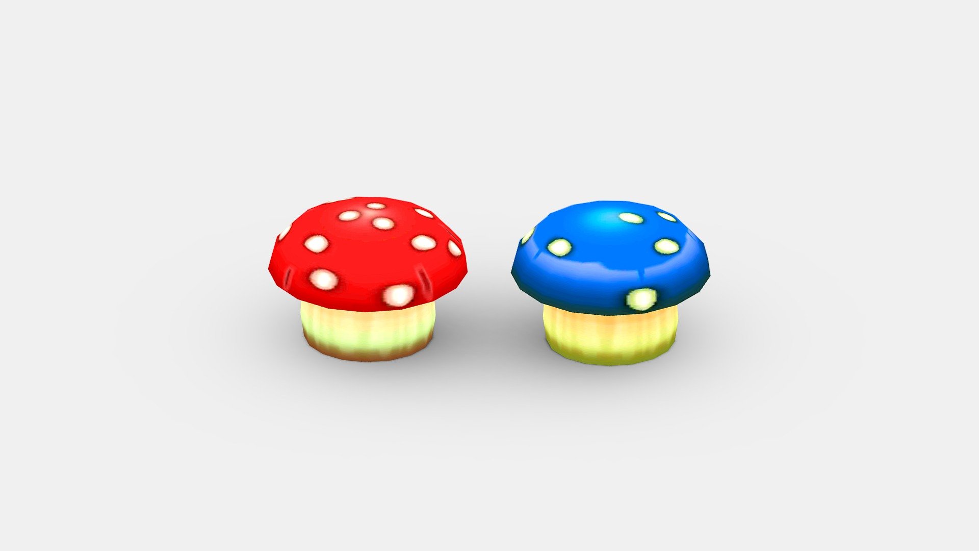 Cartoon poisonous mushroom 3d model