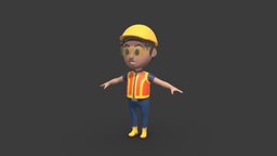 Cartoon construction worker