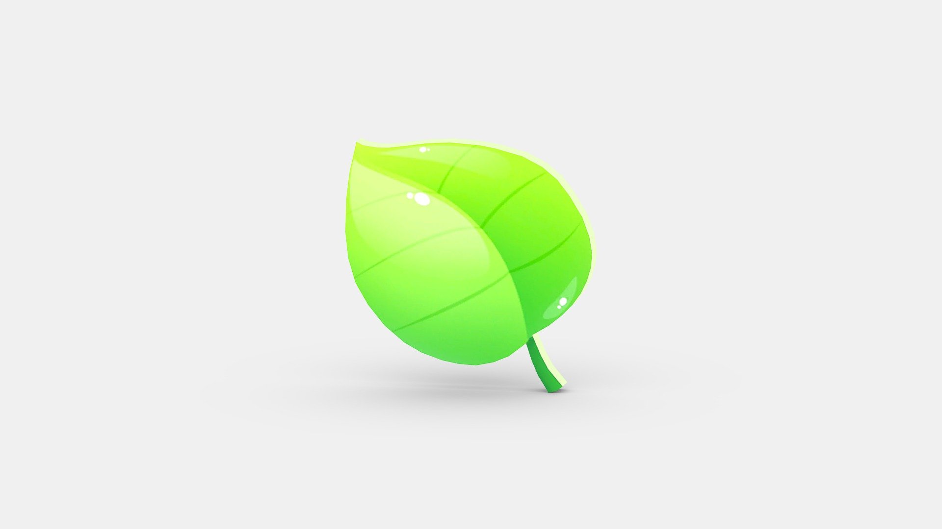 Cartoon leaf 3d model