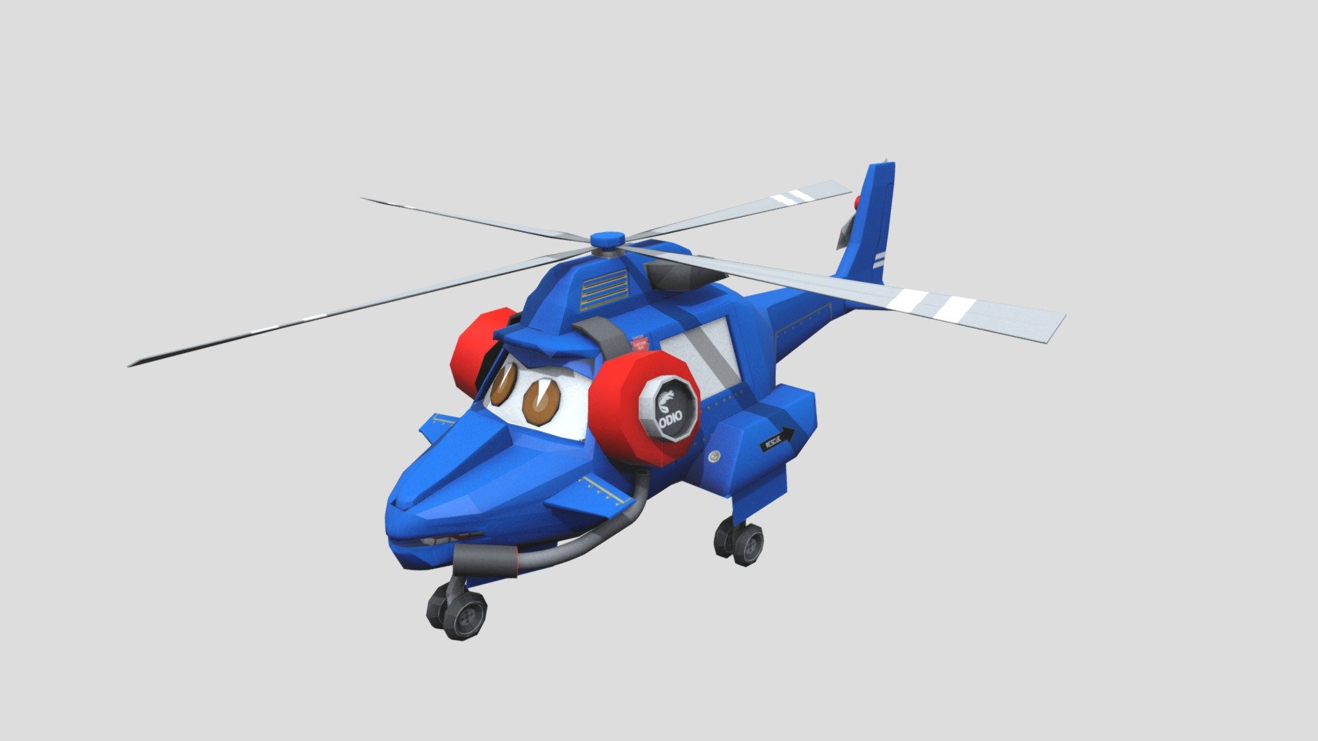 Helicopter Cartoon 3d model