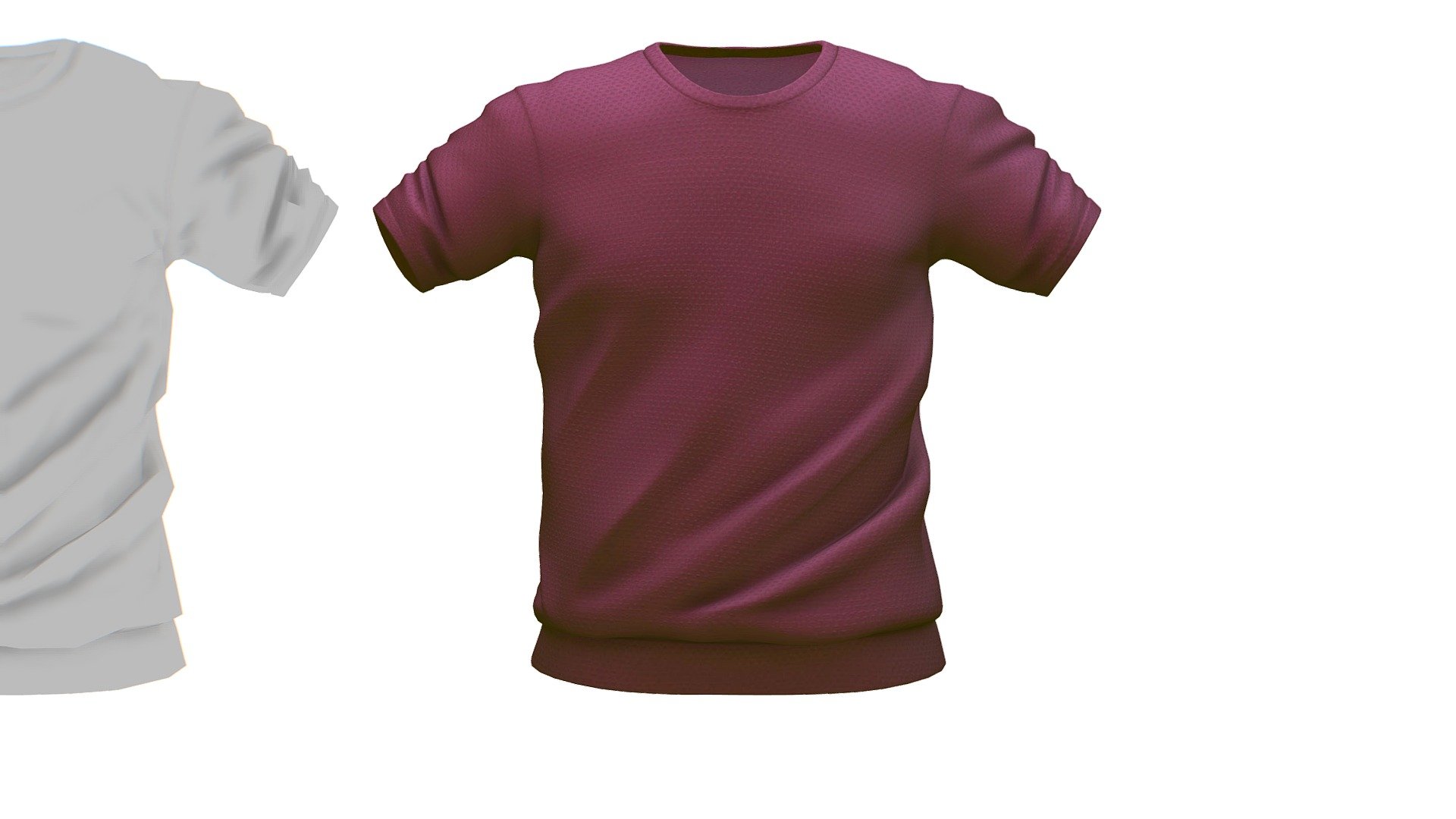 Cartoon High Poly Subdivision Maroon Sweater 3d model