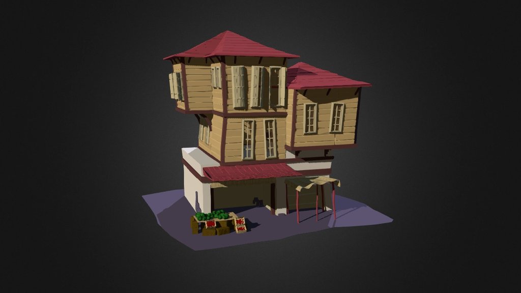 Cartoon House 2 3d model