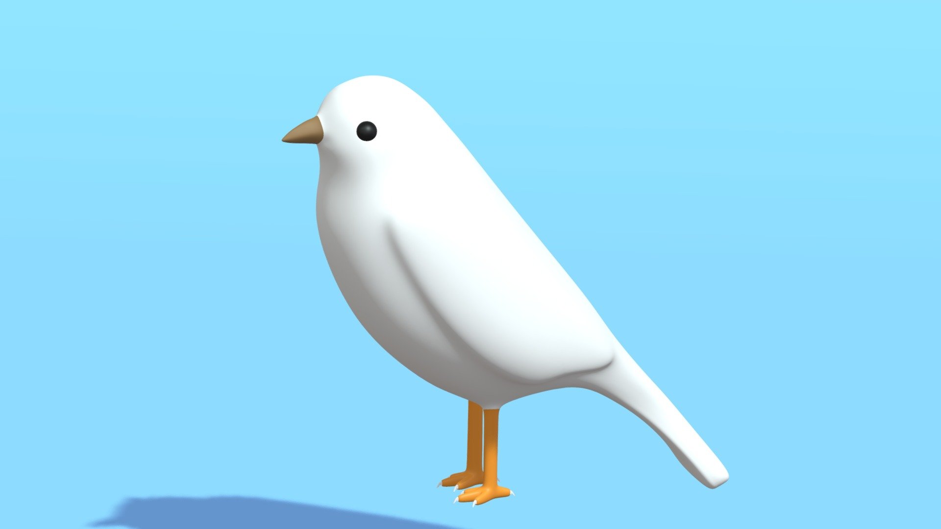 Cartoon Cute Bird Sparrow 3d model