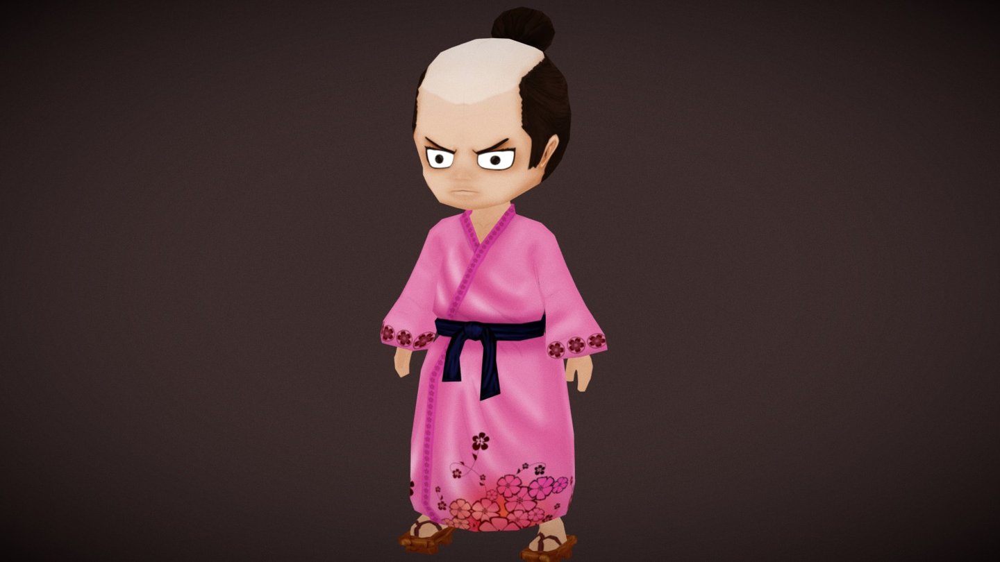 Samurai Cartoon 3d model