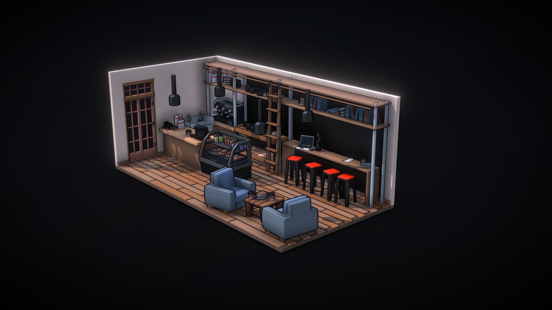 Cozy Coffee Shop 3d model