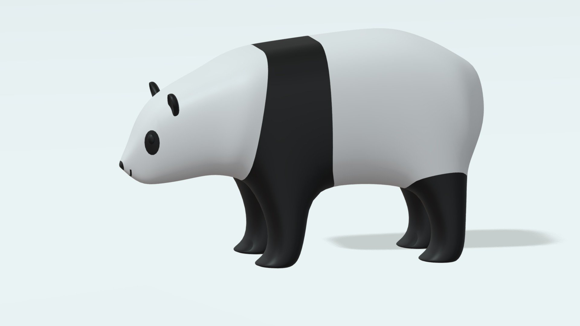 Cartoon Panda Bear 3d model