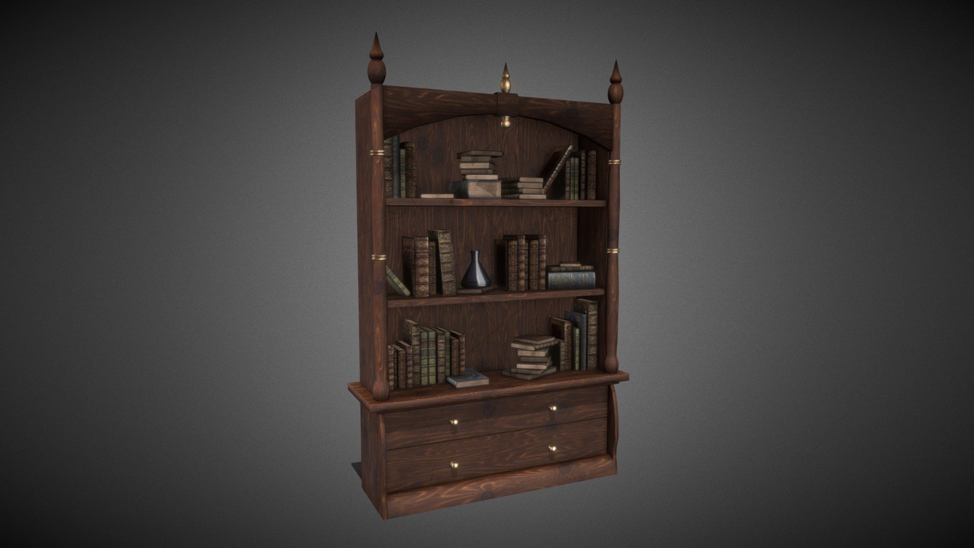 Medieval bookcase 3d model