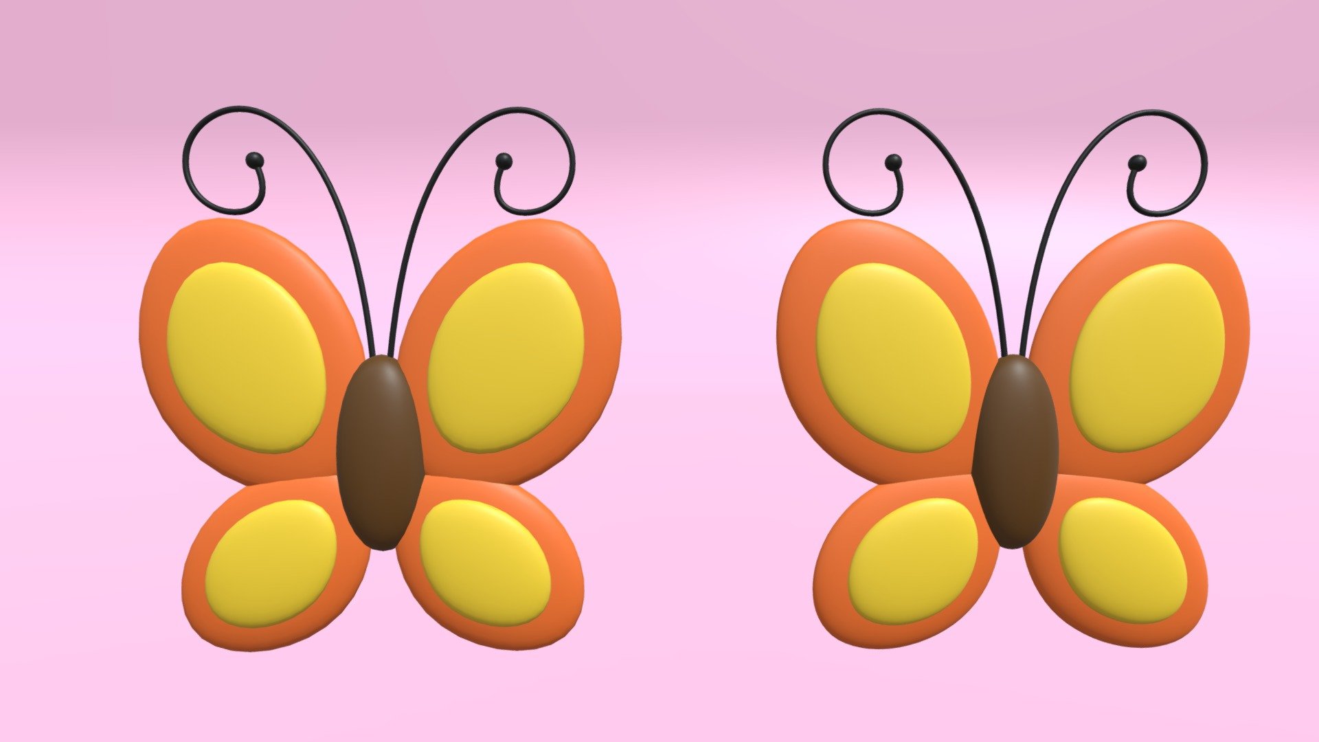 Cartoon Butterfly 3d model