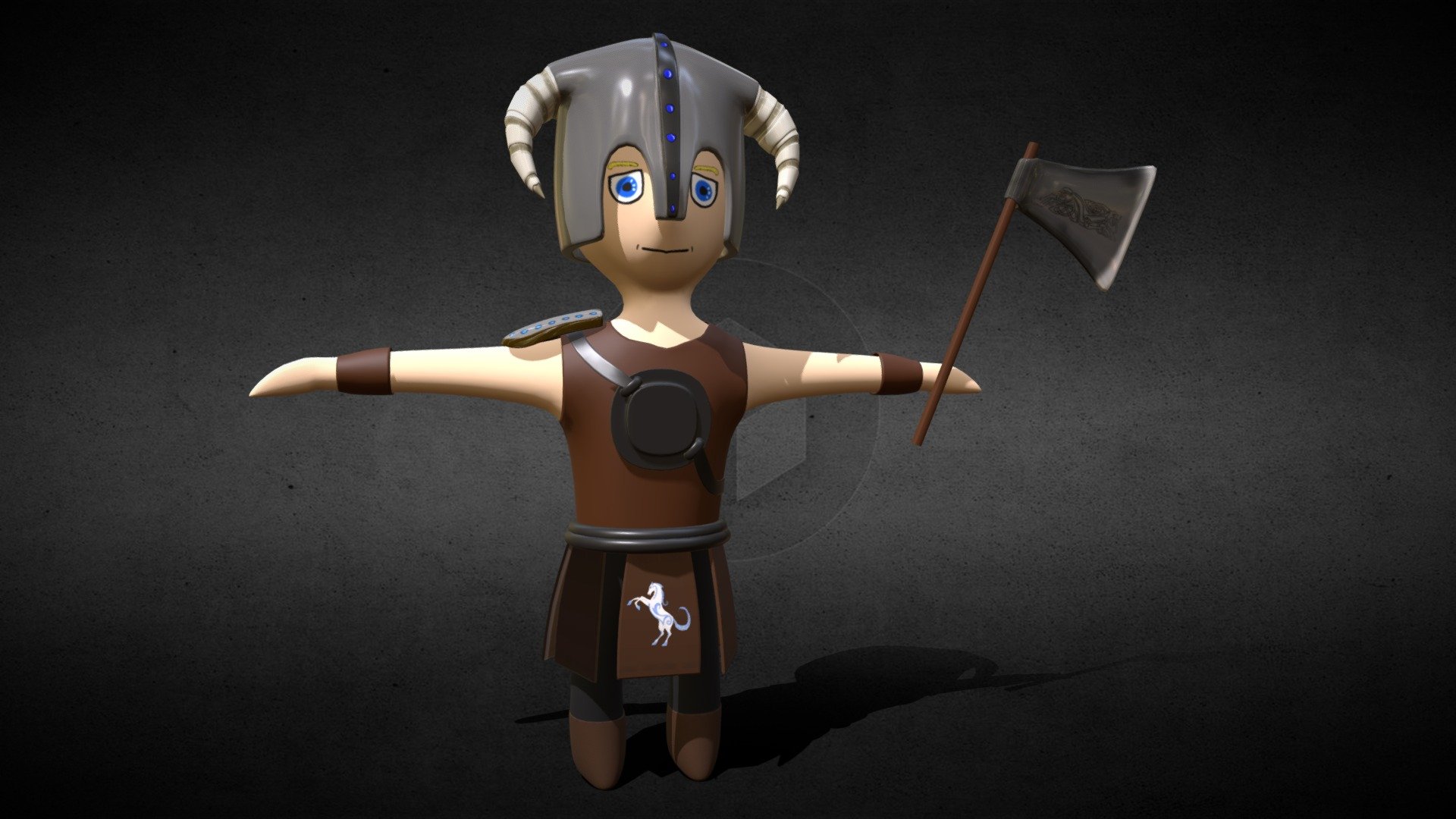 Cartoon Viking 3d model