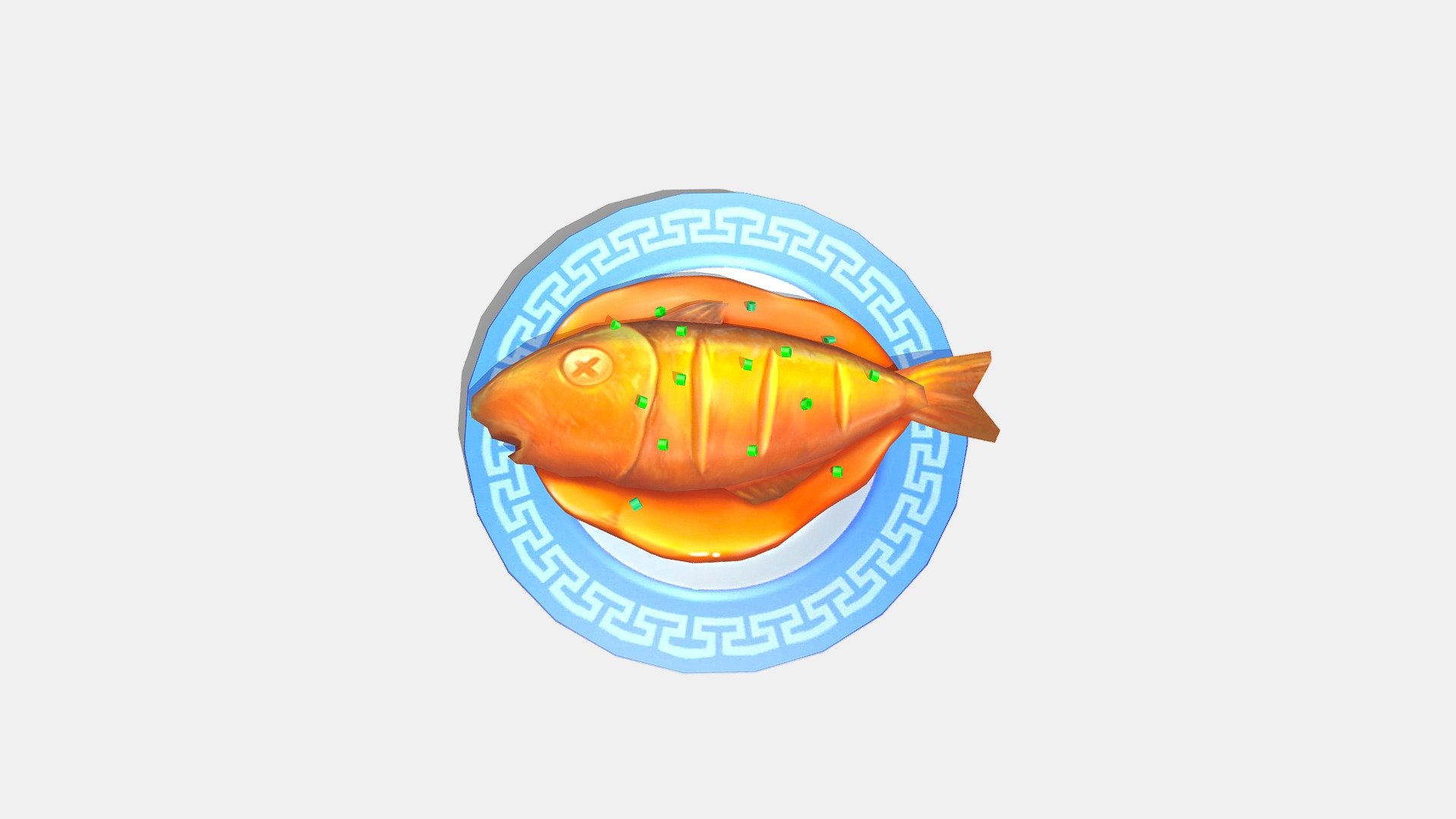 Cartoon Food-Braised Fish 3d model