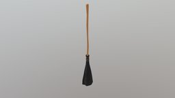 Cartoon Broom Low Poly