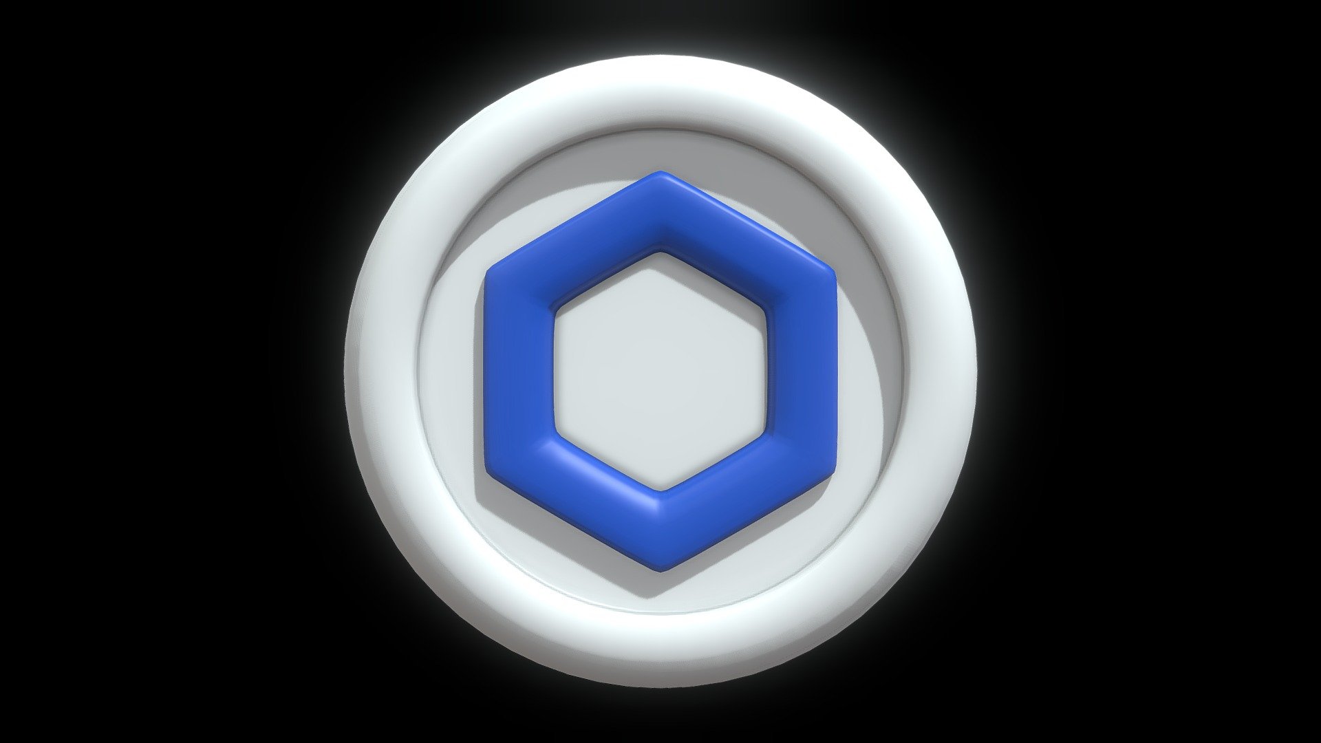 Chainlink or LINK Crypto Coin with cartoon style 3d model