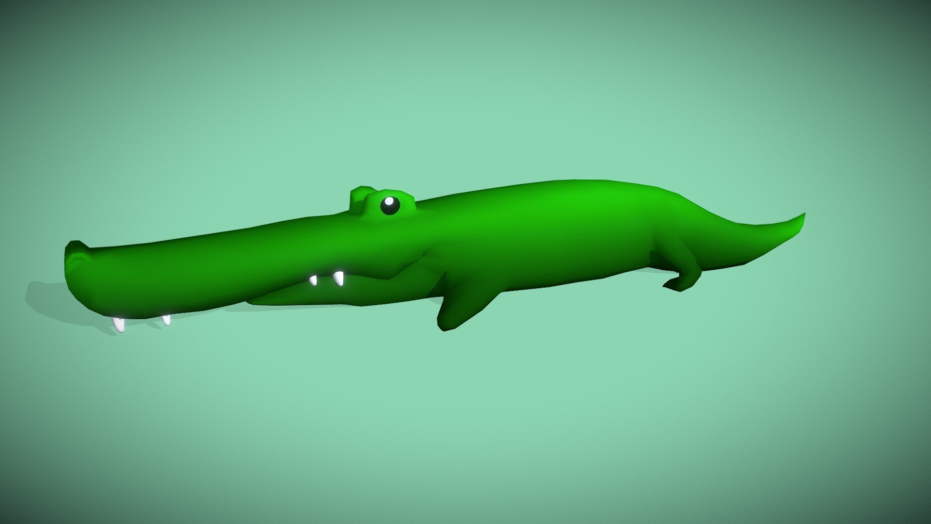 Low poly animated Cartoon Alligator 3d model