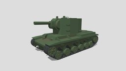 Low Poly Cartoon KV 2 Tank