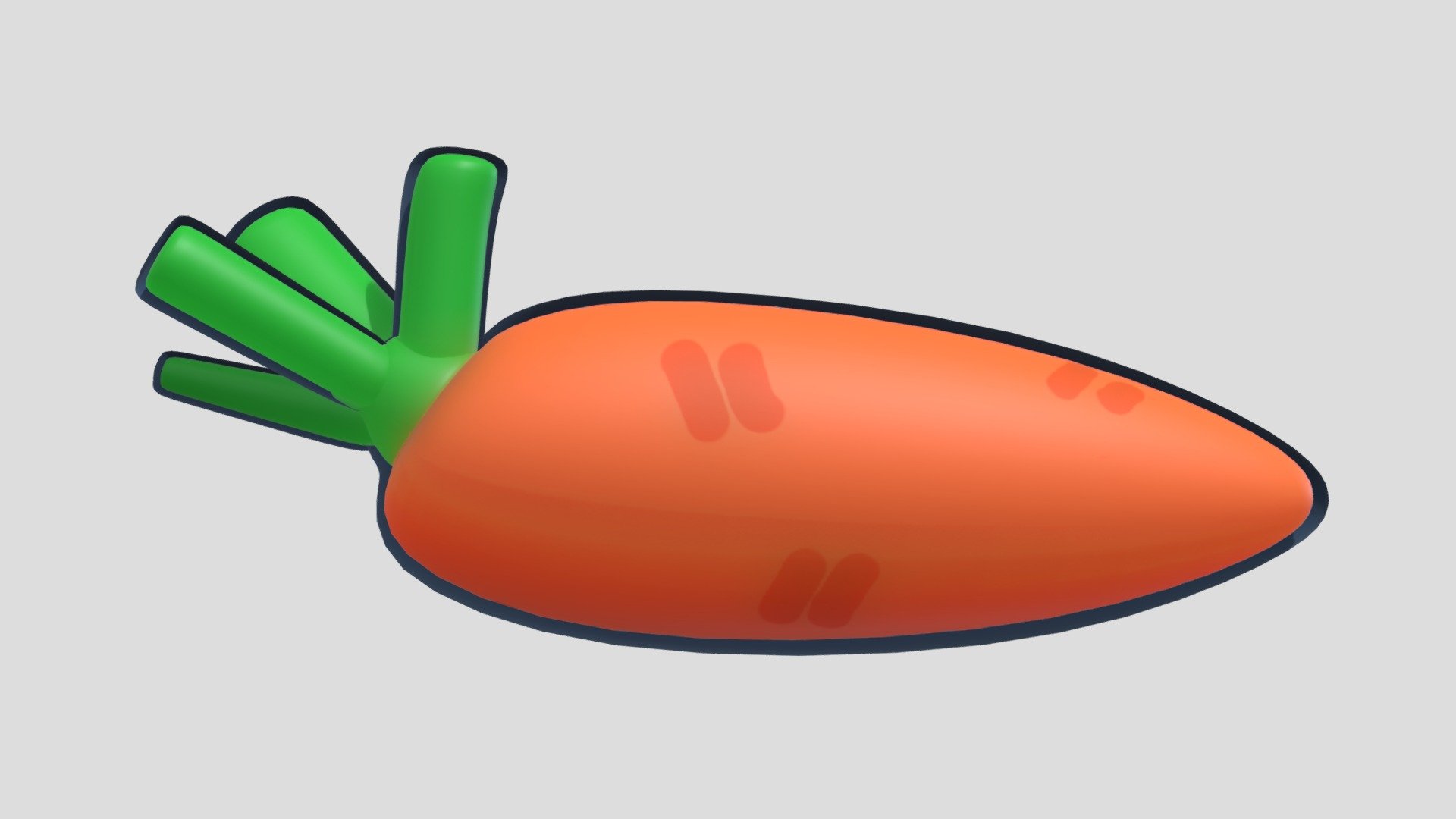 Carrot (cartoon style) 3d model