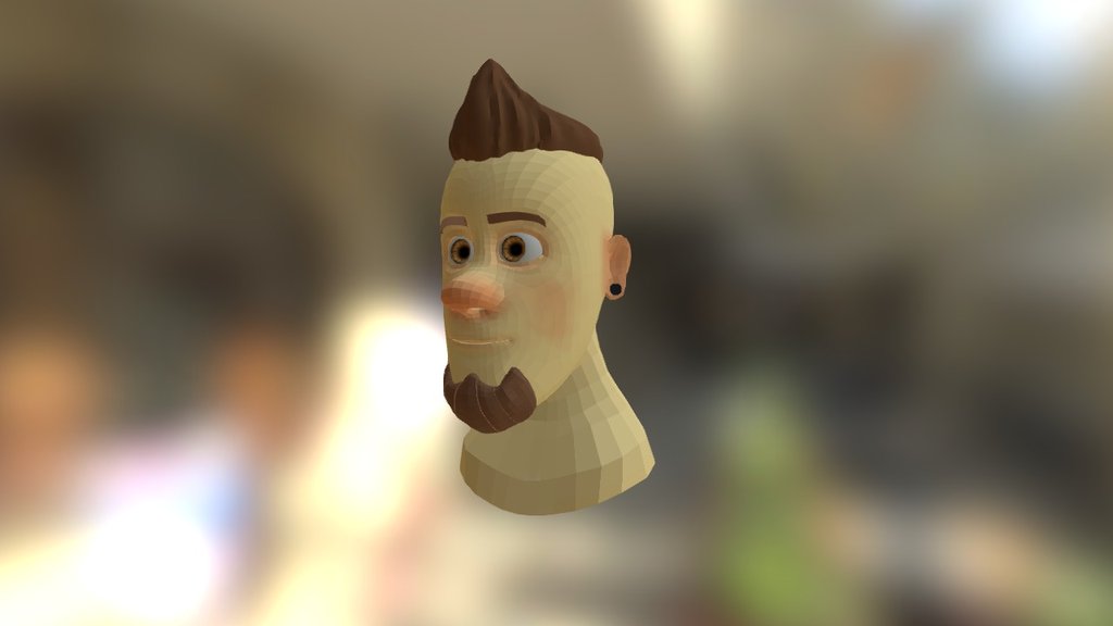 Cartoon Head 3d model