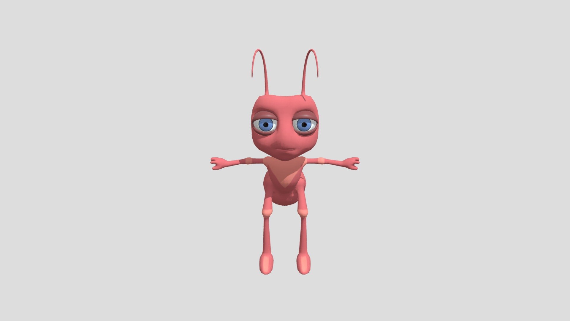 Rigged Stylized Red Blue Green Cartoon Male Ant 3d model