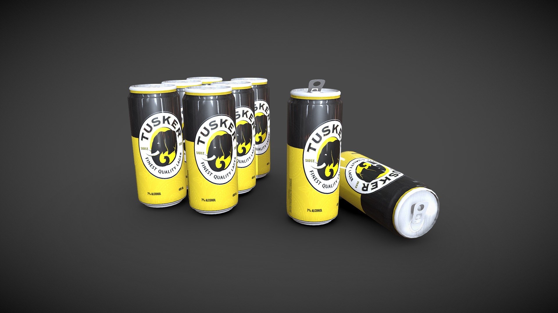 Tusker 3D Beer Cans 3d model