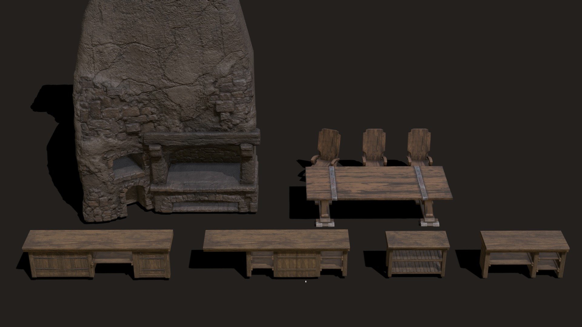 Medieval Props/Assets 3d model