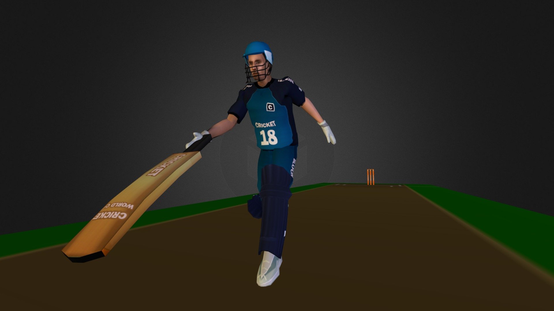 Cricket Player 3d model