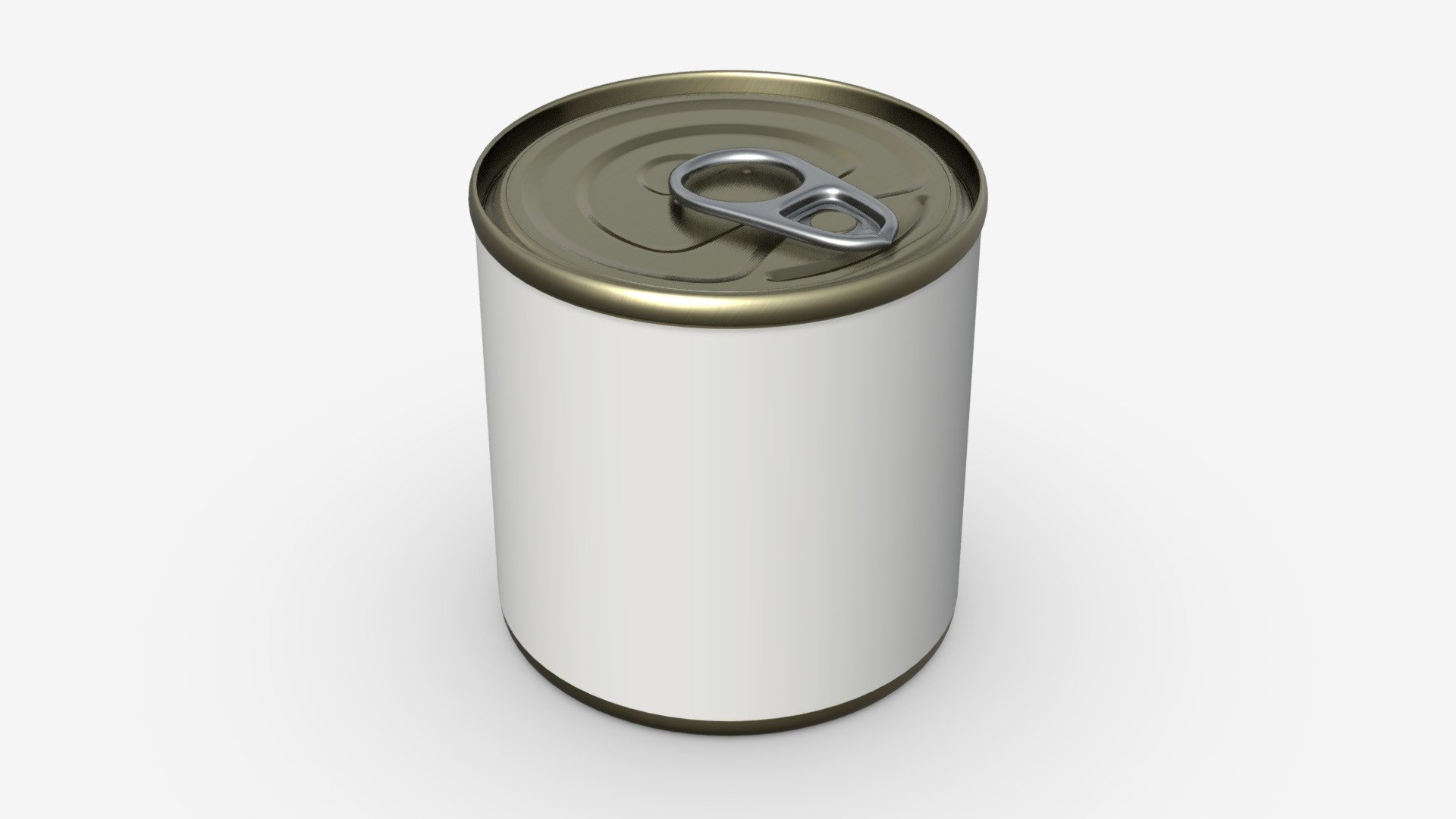 Canned food round tin metal aluminum can 014 3d model