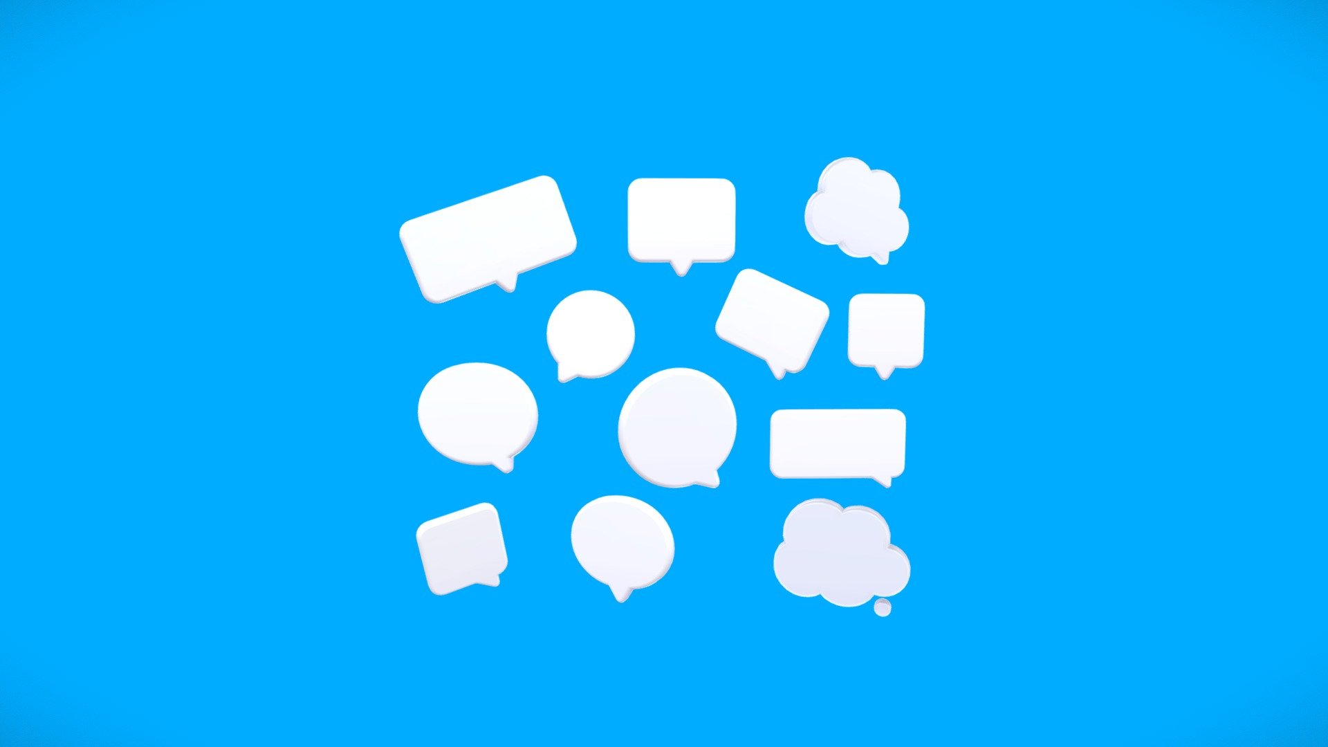 Cartoon Speech Bubble Pack 3d model