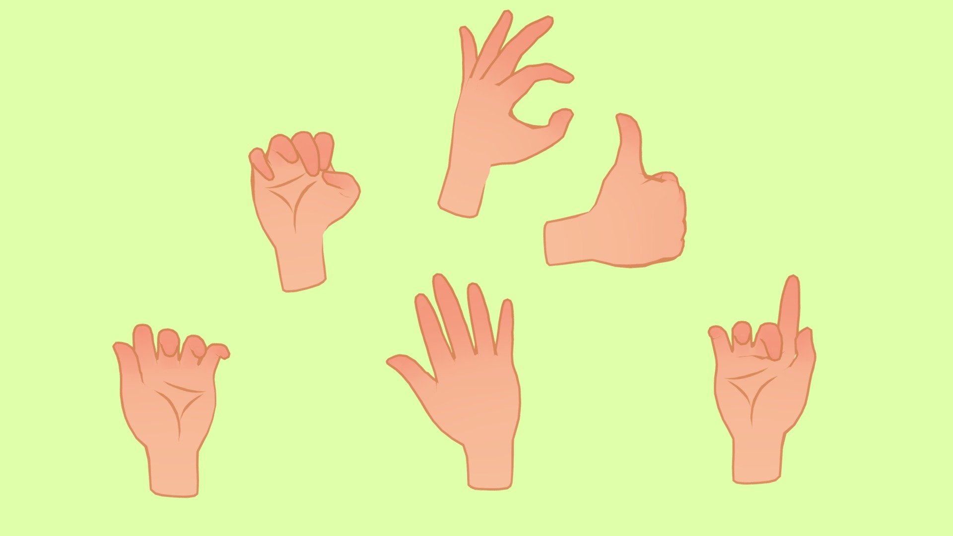 Unlit Cartoon FP Hands 3d model