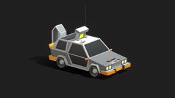 Cartoon Low Poly Futuristic Car