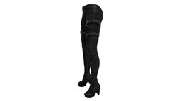 Punk Rider Black Decorated Pants And Boots