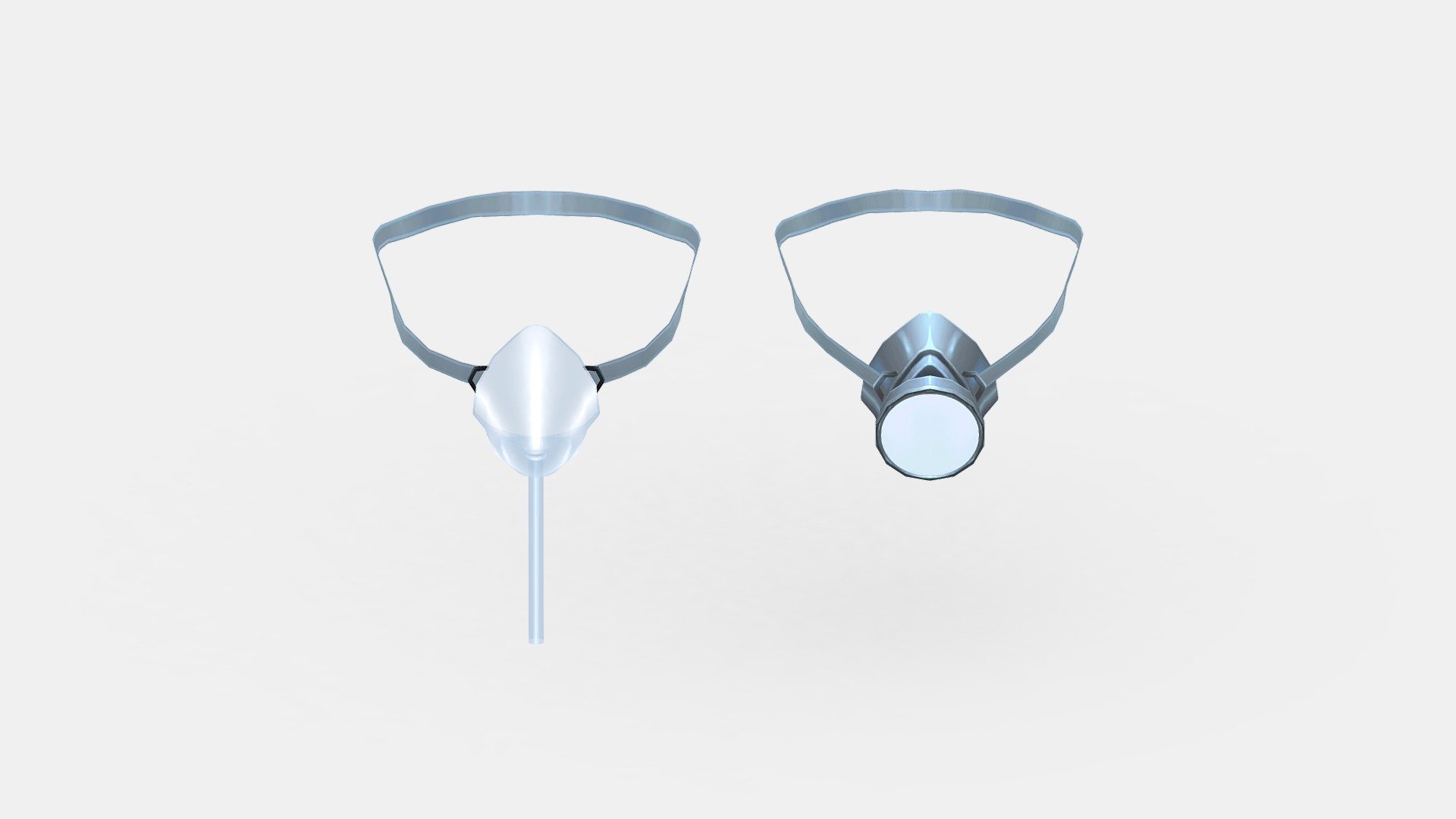 Cartoon medical respirator or oxygen mask 3d model