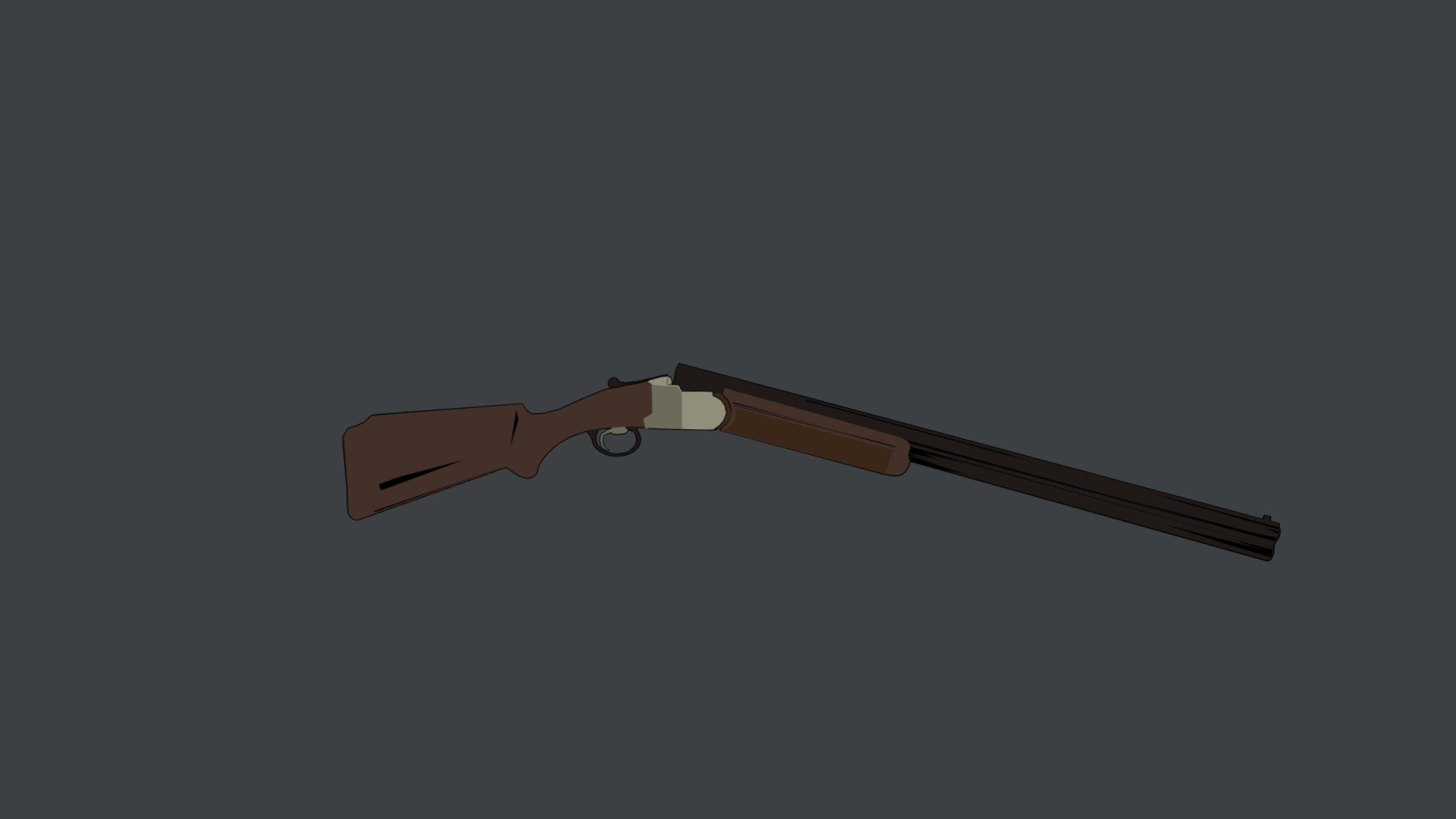 Cartoon Double Barrel Shotgun 3d model