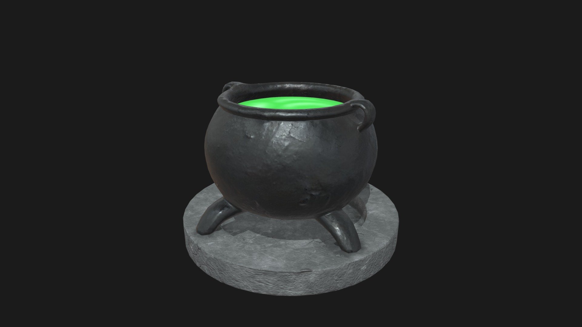 witch cauldron 3d model