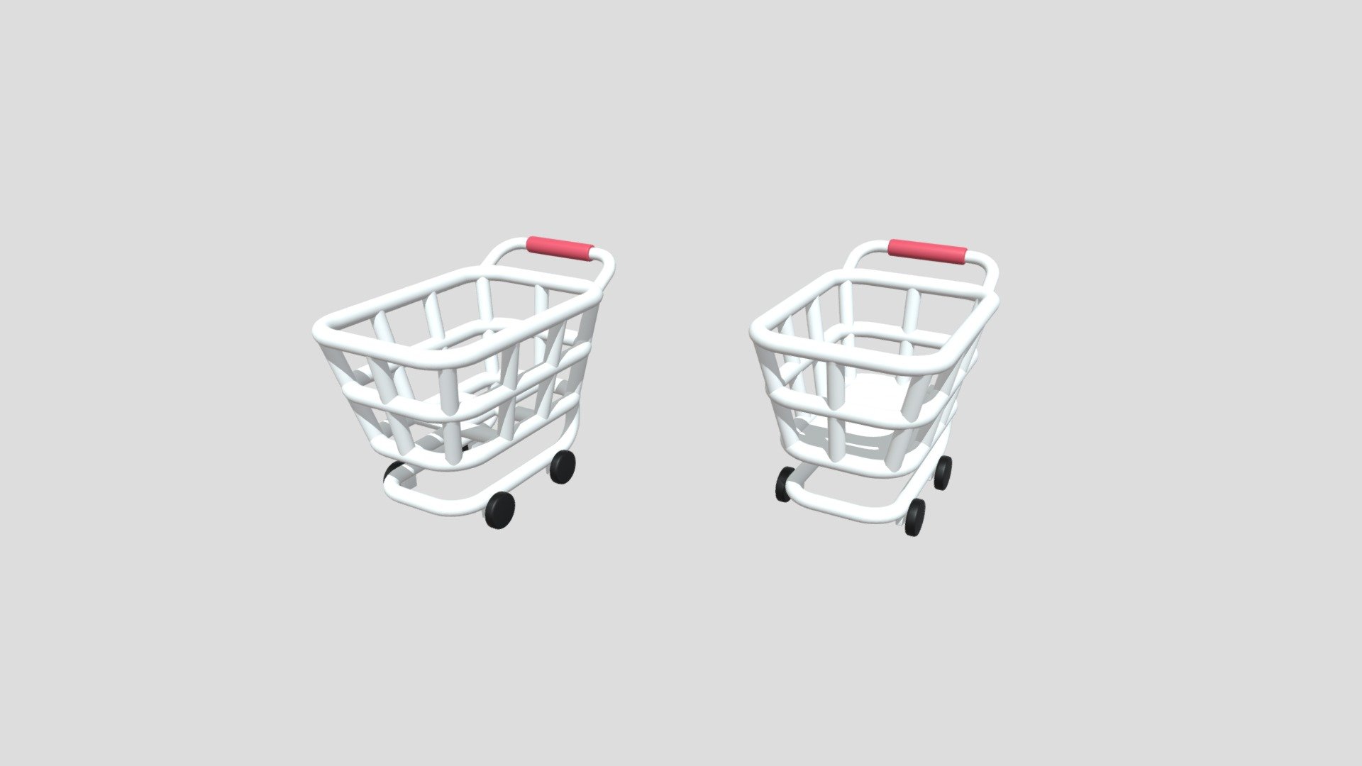 Cartoon Simple Shopping Cart 3d model