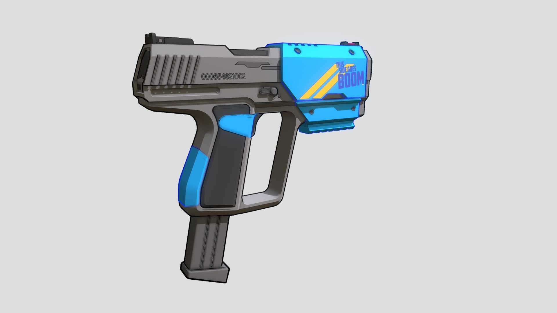 Cartoon Pistol 3d model