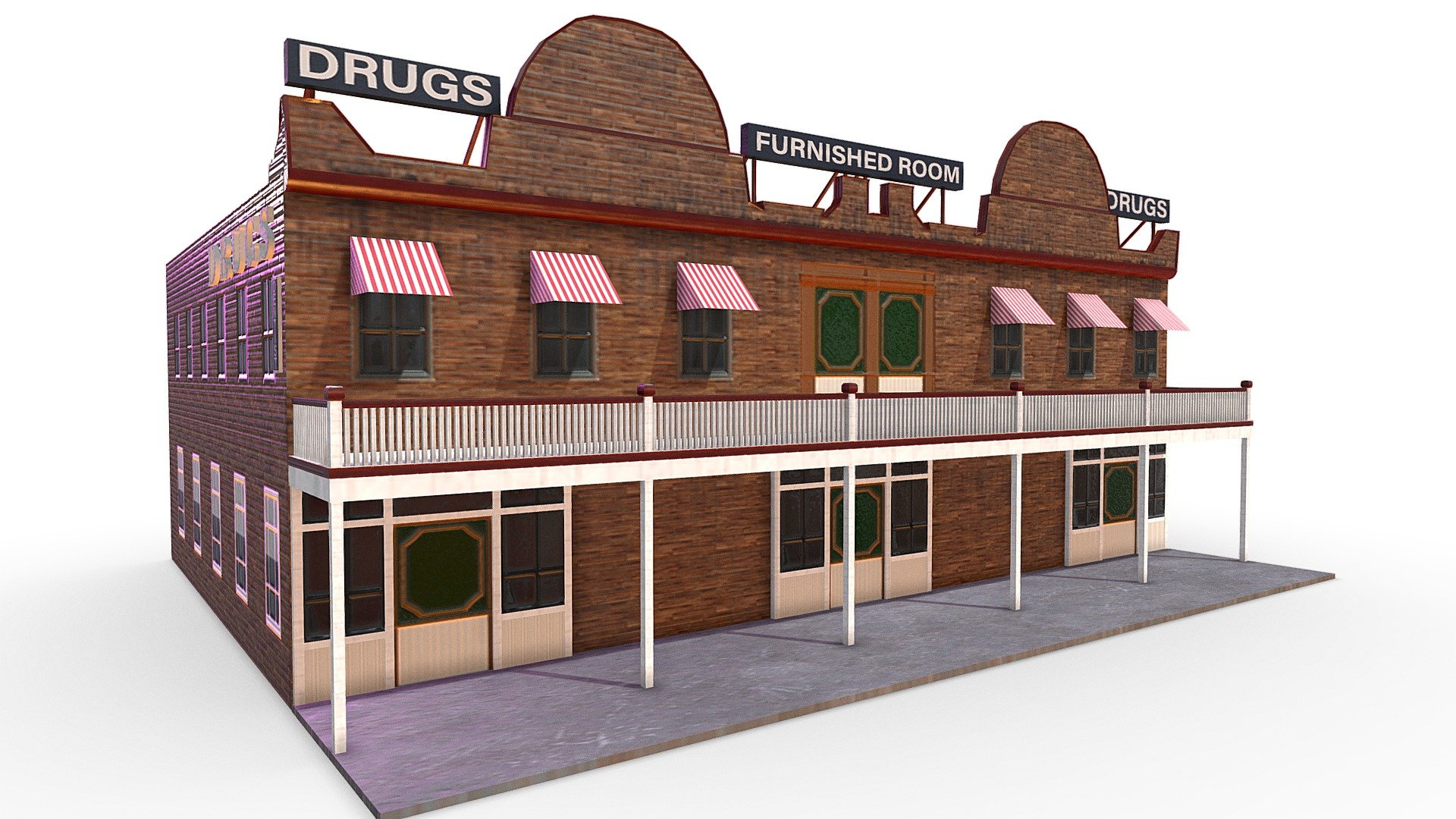 Old Hotel Drugs Store Pier Ave Santa Monica 3d model