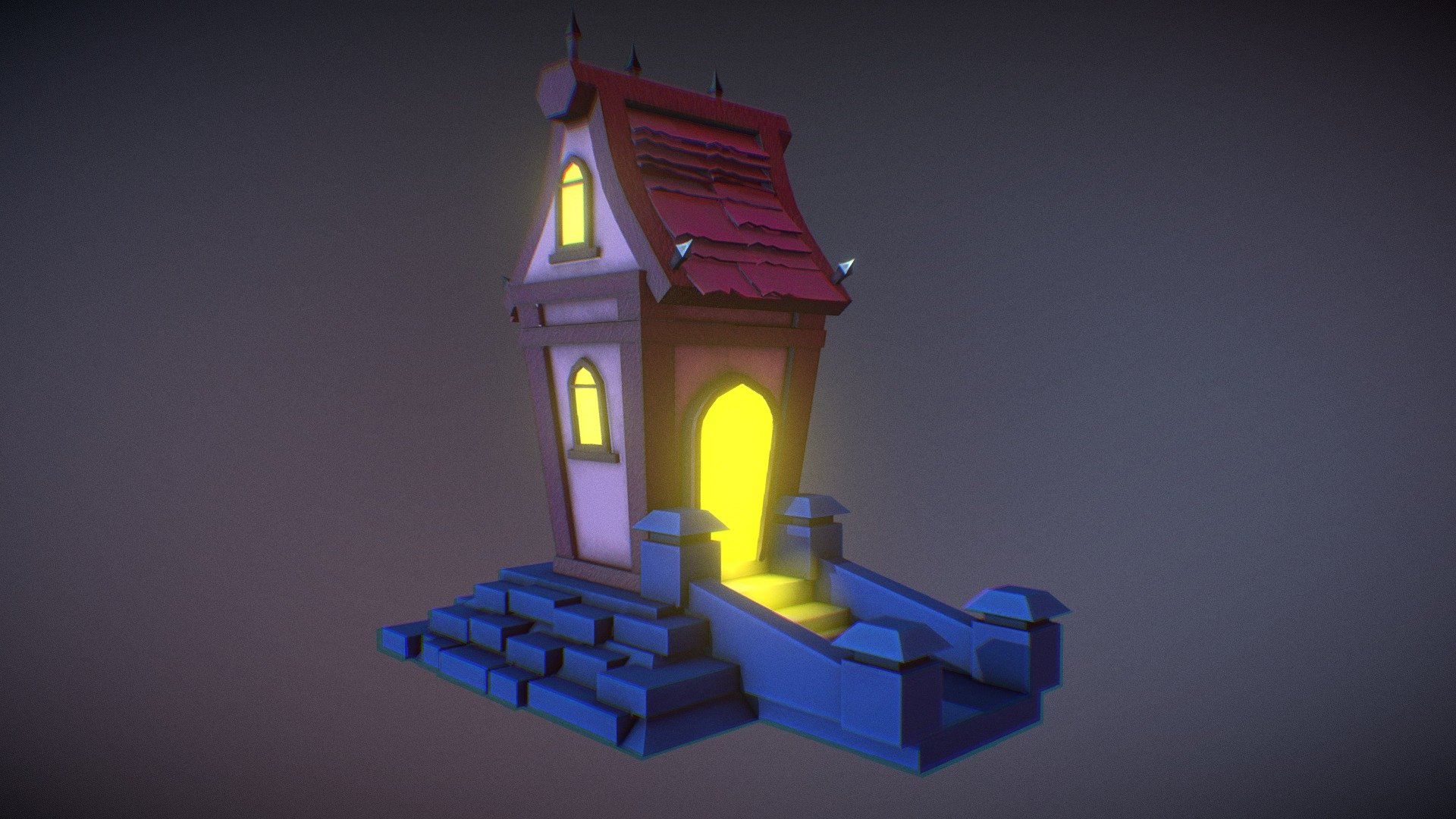 cartoon house 3d model