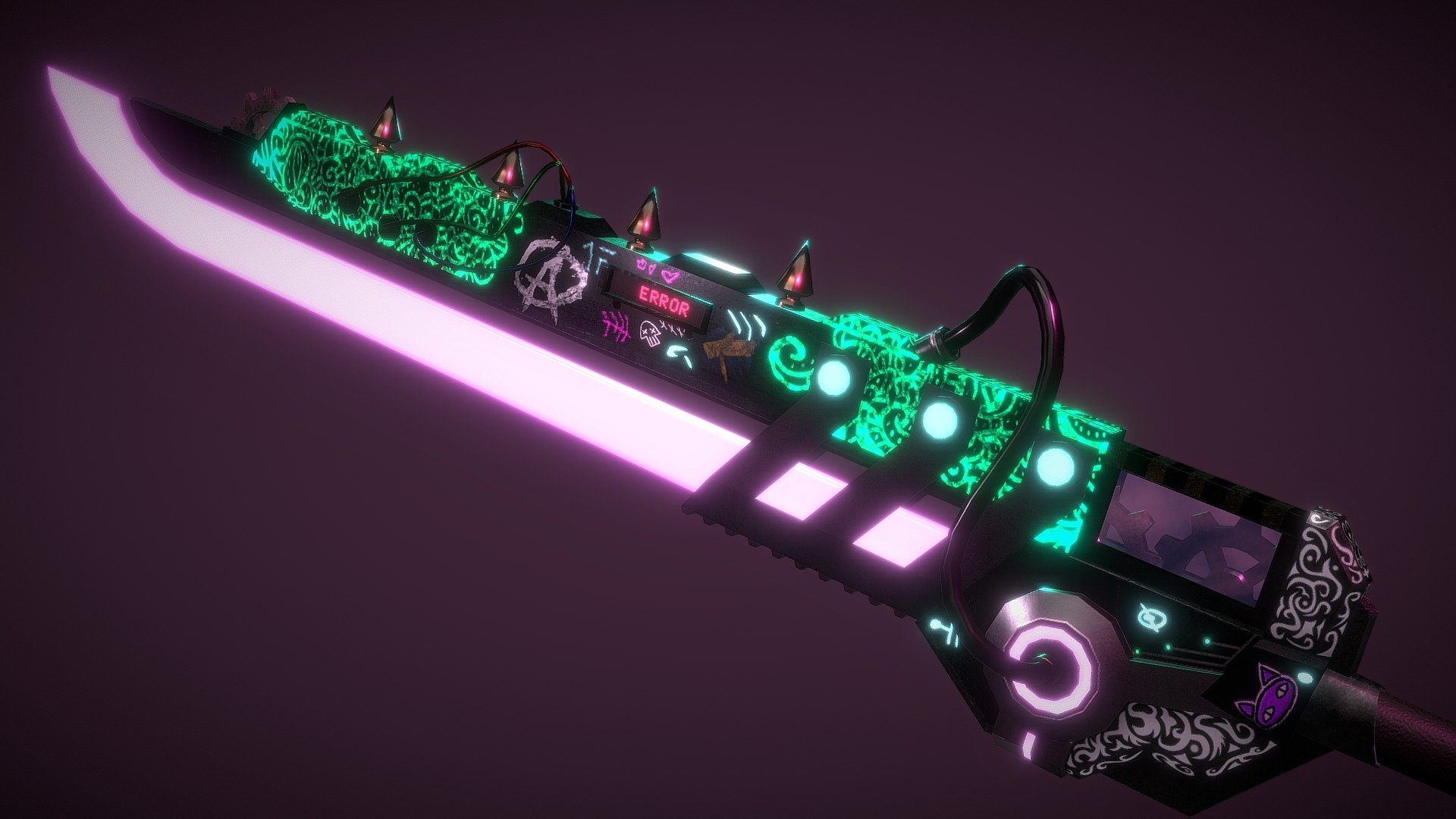 Cyberpunk blade [Animated] 3d model