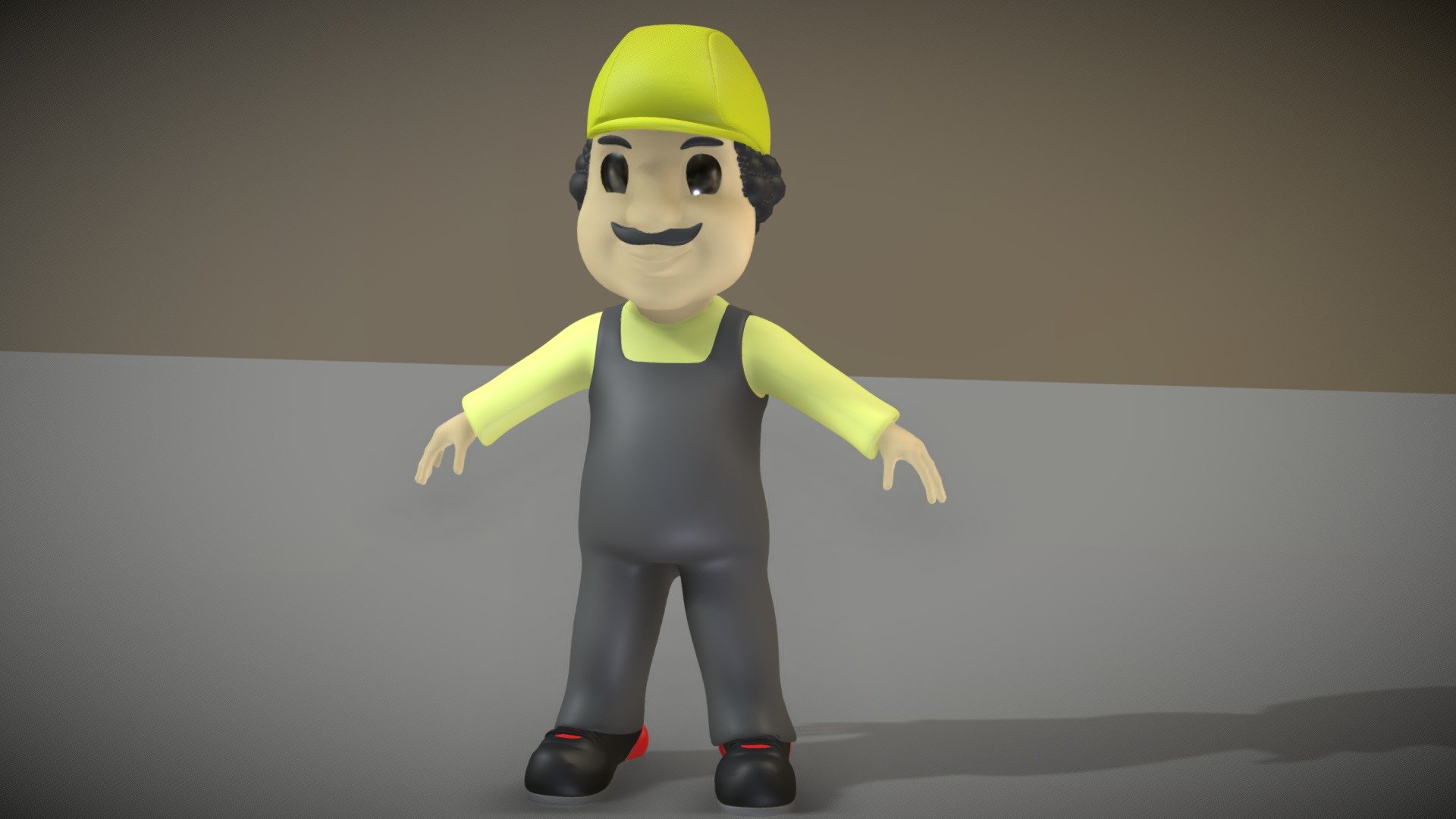 3D Cartoon Worker 3d model