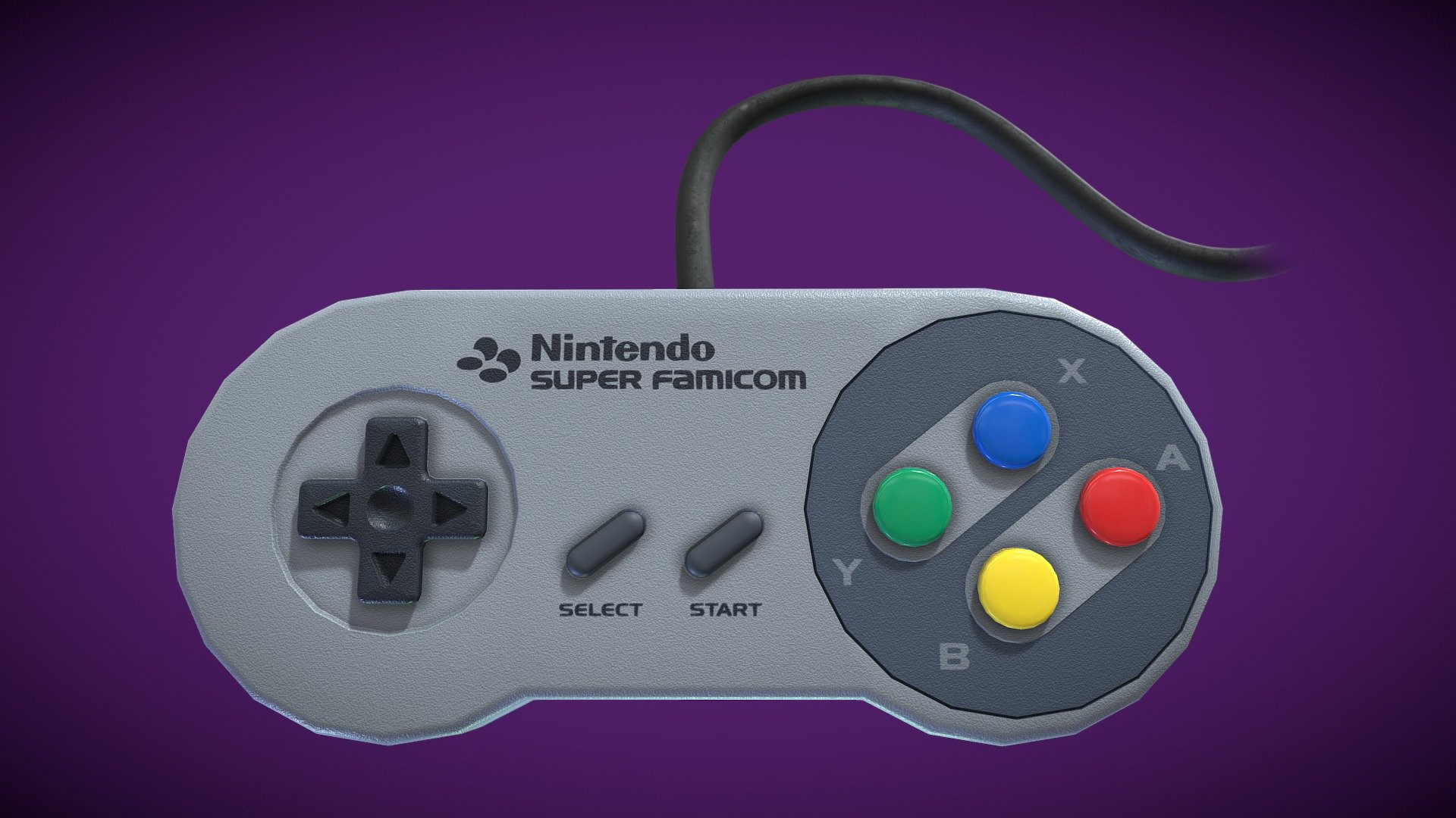 Super Famicom Controller (SNES) 3d model