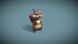 Cartoon Squirrel Animated 3D Model