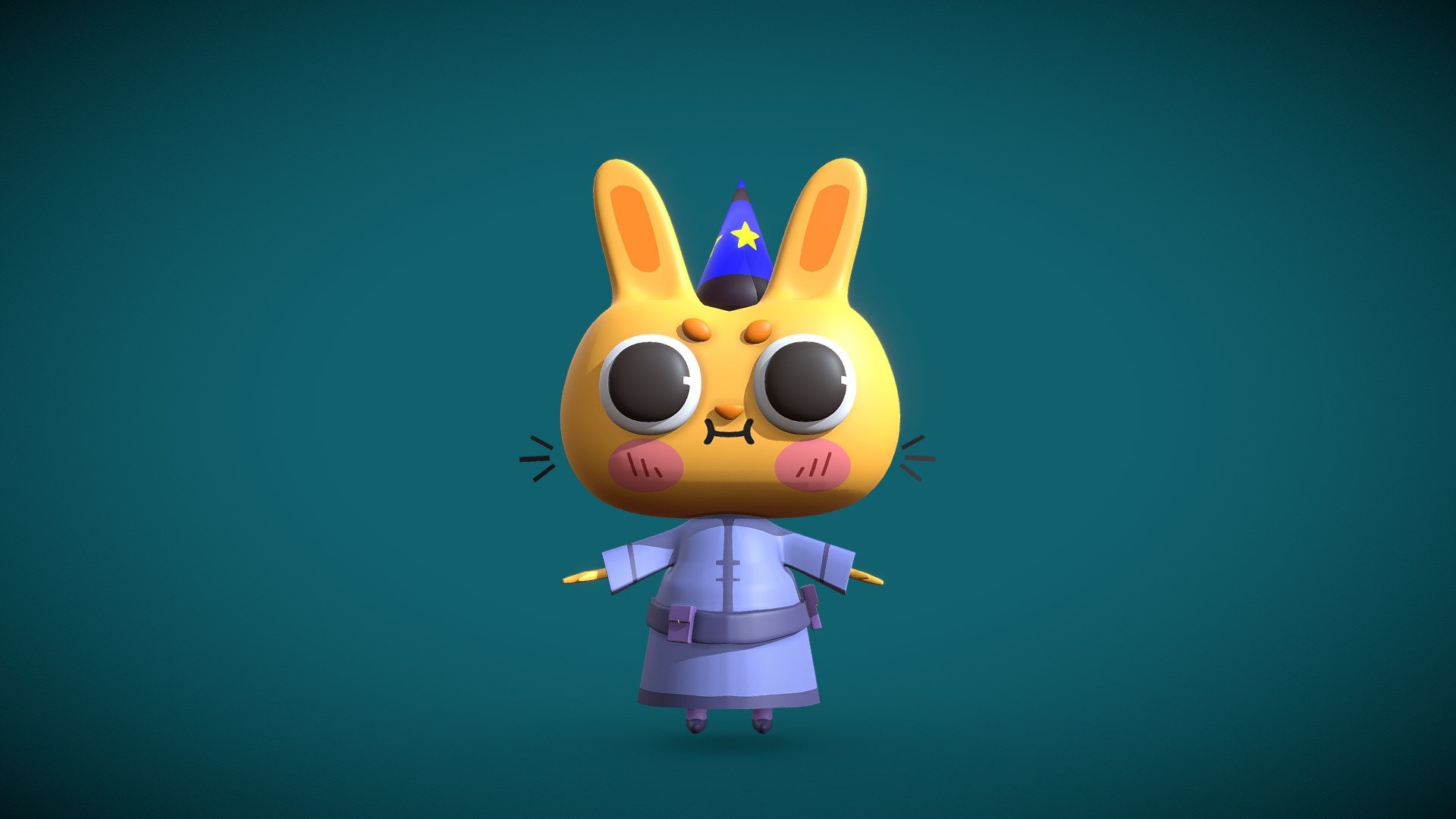 Rabbit Cartoon Character 3d model