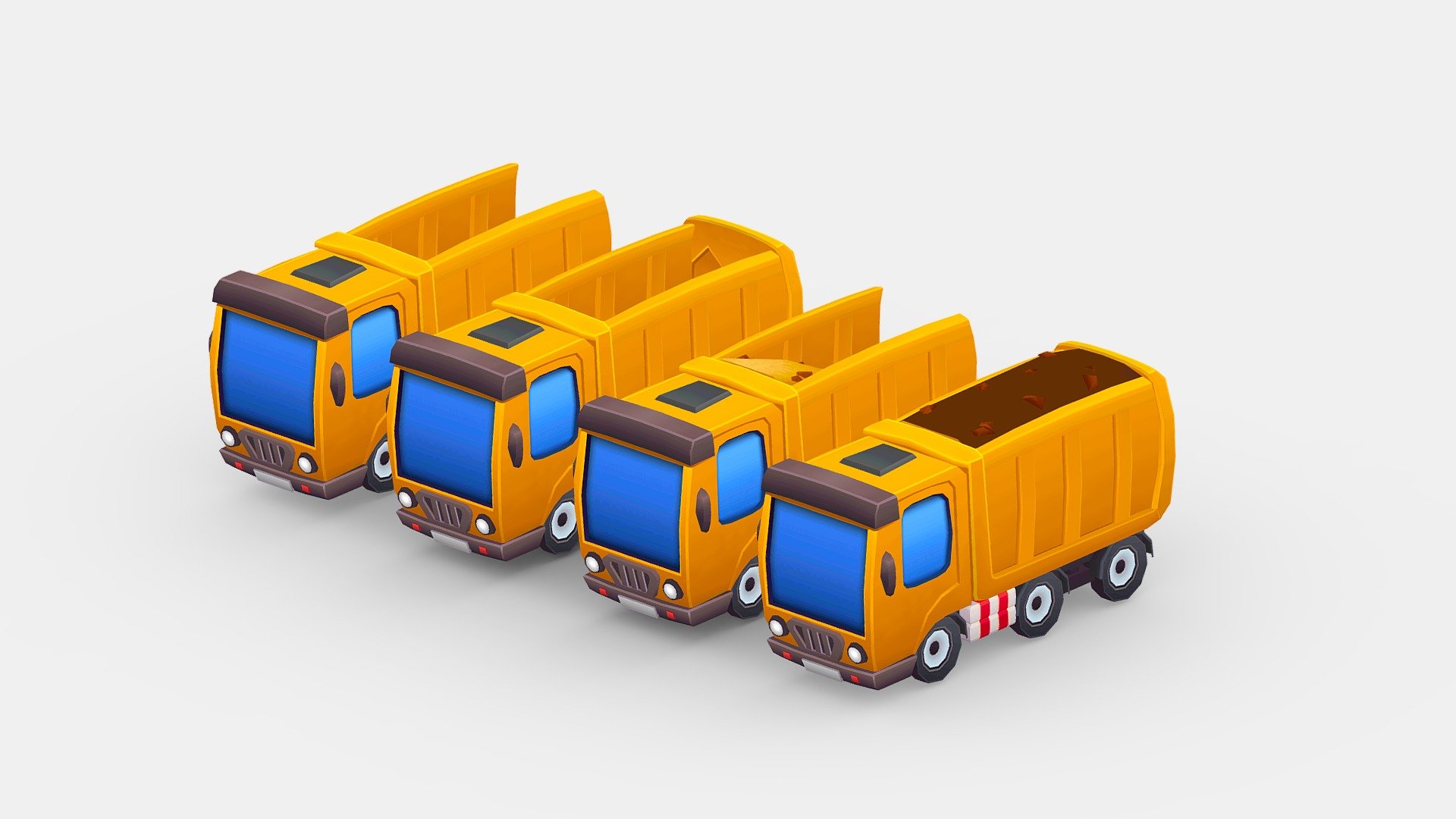 Cartoon truck 3d model