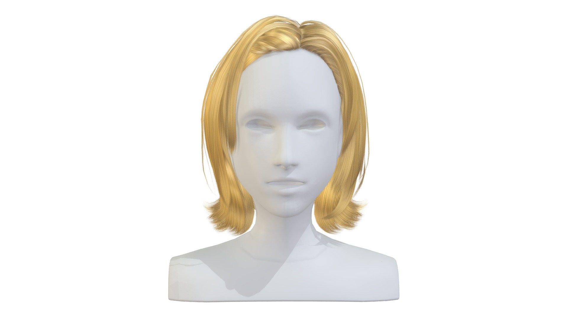 cartoon lush man 2 haircut of medium length 3d model